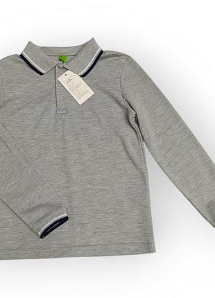 Стильная серая кофта-поло для мальчика 128 размер smil