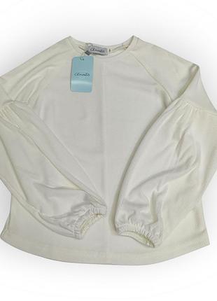 Стильная белая кофта для девочки 134 размер