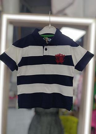 Детская футболка поло для мальчика в полоску в размере 98, 110, 116 см rebel (другие размеры уточняйте)