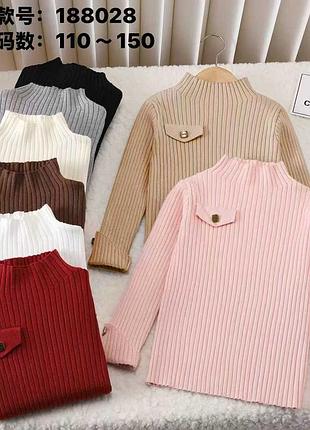 Детский свитер для девочки в размере 110-150 см (размеры уточняйте) 150, серый