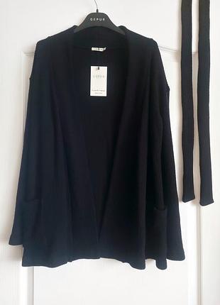 Кофта чорна в'язана трикотажна, віскоза , котон, розмір м