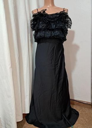 Довгий чорний  вечіреій сарафан
