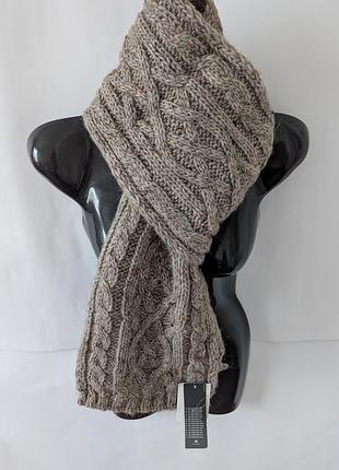 Шарф c&a, альпака,вовна,зимовий,теплый,сірий,в'язаний,шарфік,шерсть,шалик,красивий,косичка,в'язка,вязка,жіночий,для дівчинки,дівчинці