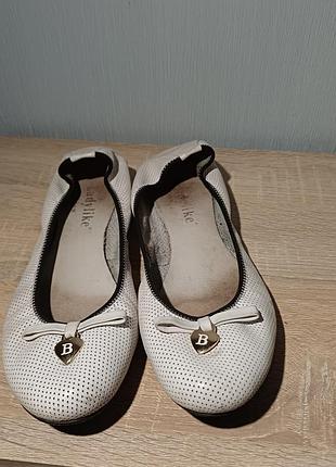 Туфлі-балетки, шкіряні, р40