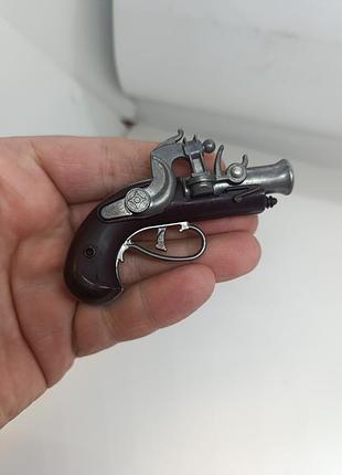 Аленький сувенирный детский игрушечный металлический пистолетик пистолет пистоль револьвер для коллекции декора поделок муляж игрушка