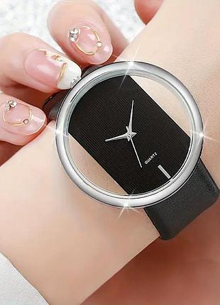Женские часы "минимализм" classic. кварцевые, ультратонкие, на цветном ремешке. современные и элегантные. чорний