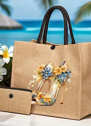Сумка-шопер з принтом туфельками