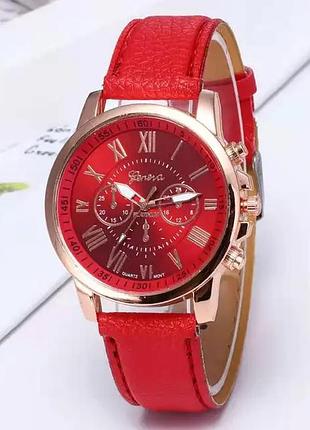 Наручные часы унисекс однотонные классические | часы мужские и женские червоний