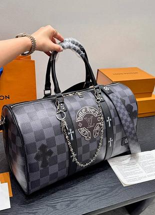 Сумка преміум 
lv keepall 45 х chrome hearts style