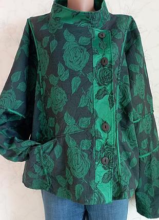 Піджак жіночий оверсайз , жакет з  квітковим принтом , куртка-вітрівка текстиль великий розмір