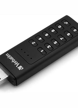 Флешка usb 3 2 gen 1 32 gb з апаратним aes шифруванням захистом паролем та кабелем usb a чорна для ноутбука