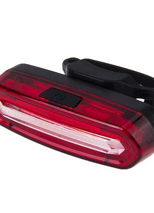 Ліхтар велосипедний задній usb перезаряджуваний водонепроникний ipx4 100 люмен 4 режими кріплення під сідло білий