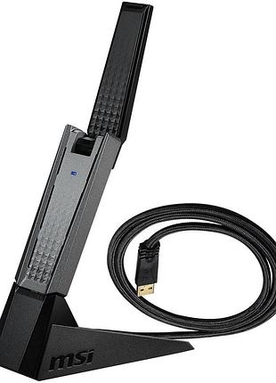 Адаптер usb wifi 6 ax1800 dual band 5ггц 2 4ггц 1800мбитс usb 3 2 gen1 тип а wpa3 черный с регулируемой