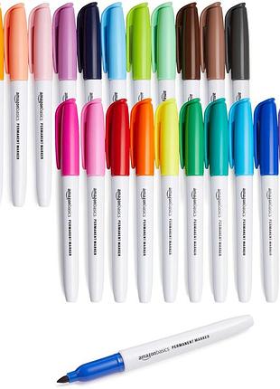 Маркери перманентні 24 шт кольорові для письма малювання водостійкі чорнила швидкосохнучі тонкий наконечник