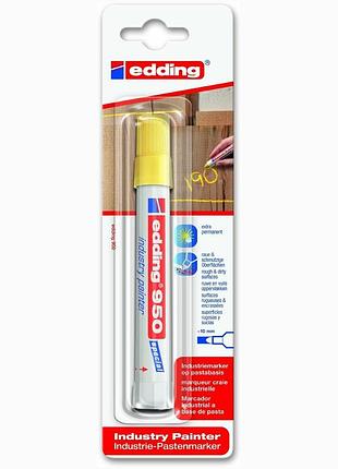 Маркер перманентний edding special marker 950 жовтий круглий наконечник 10 мм водостійкий світлостійкий