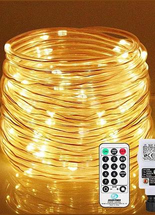 Led трубка теплий білий ip65 водонепроникна декоративна улична для дому пульт димер довжина 40 метрів