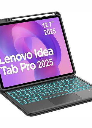 Клавиатура bluetooth с подсветкой для lenovo idea tab pro 127 дюймов 2025 tb373fu темно синий кейс с трекпадом