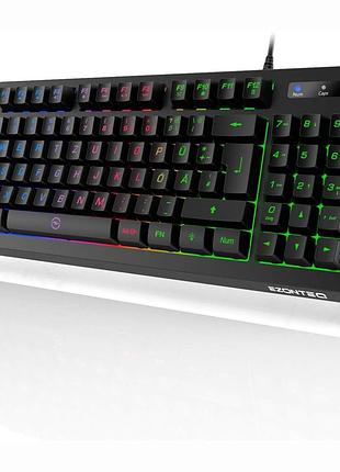 Клавиатура игровая мини 90 клавиш usb rgb подсветка 25 клавиш антигост qwertz немецкая для windows