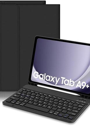 Клавиатура чехол для samsung galaxy tab a9 plus 11 дюймов 2023 bluetooth съемная магнитная qwertz черный