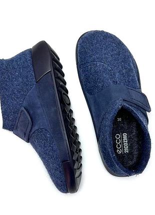 Теплі та м’які дитячі тапочки ecco. вовняні тапочки хлопчику р 30-33