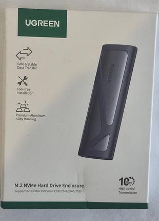 Зовнішній корпус ugreen кишеня для жорсткого диска m.2 nvme ssd 10 гбіт/с usb 3.2