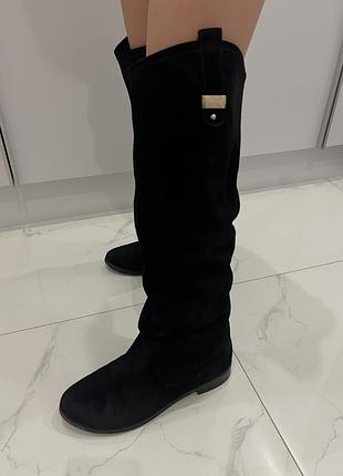 Зимові замшеві сапоги, 39 розмір