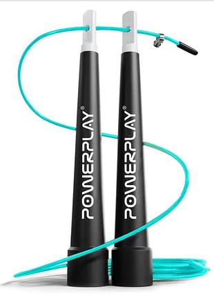 Скакалка скоростная power play 4202 2.9 м, turquoise