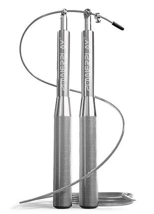 Скакалка скоростная алюминиевая power play 4207, 3 м - silver