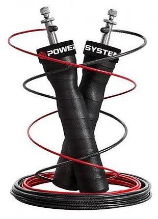 Скакалка скоростная power system ps-4079 3 м, black/red