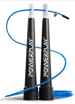 Скакалка скоростная power play 4202 2.9 м, blue