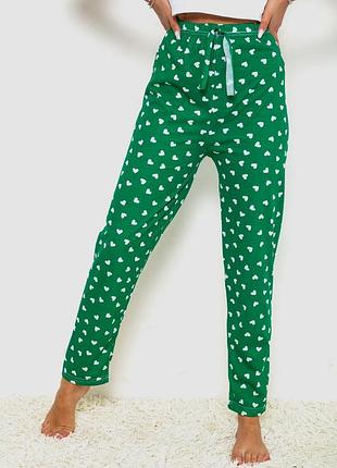 Брюки женские домашние, цвет зеленый