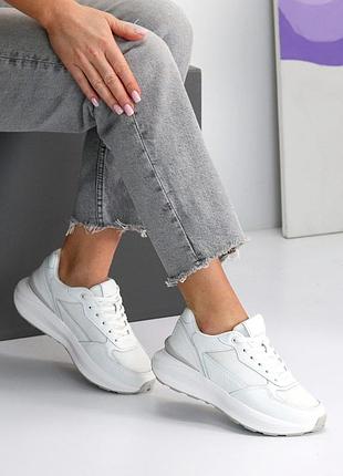 Кросівки білі натур шкіра