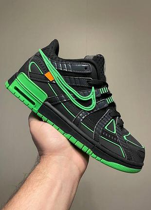 Кроссовки nike air rubber dunk off-white green strike/найк данк офф-вайт зелёные 36 37 38 39 40 41 42 43 44 45