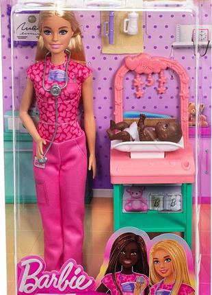 Кукла барби barbie baby doctor врач педиатр blonde Доктор блонд