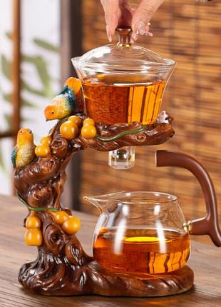 Сервіз лінивий чай "птиці з гарбузами улоу", магнітний поцілунок, чайний сервіз, чайник кунг фу