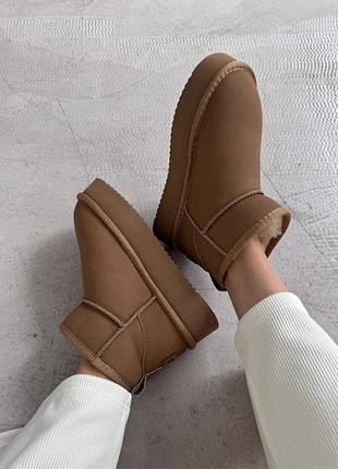 Женские угги ugg ultra mini platform ginger leather 💗