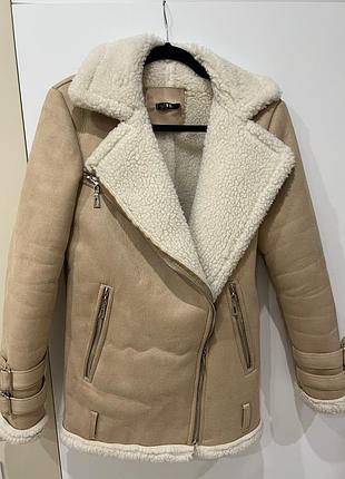 Дублянка-авіатор a-l бежева s, екошкіра з екохутром
