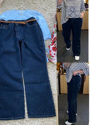 Базові сині джинси прямого крою з високою посадкою,р.18-22