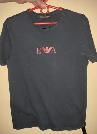 Стильная фирменная футболка катон бренд.emporio armani.s-m.унисекс