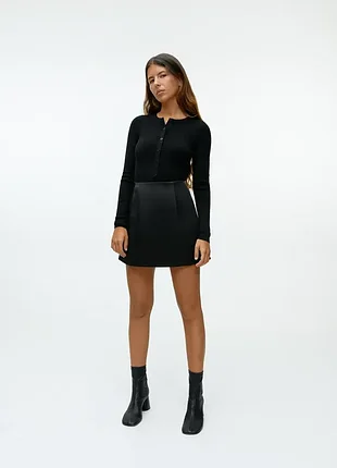 Сатинова міні спідниця arket 2