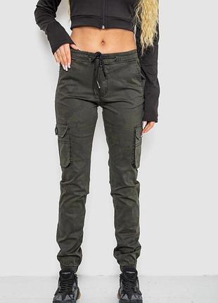 Брюки женские камуфляжные, цвет хаки,