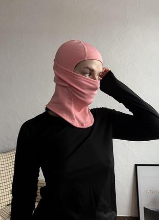 Жіноча балаклава на флісі рожева