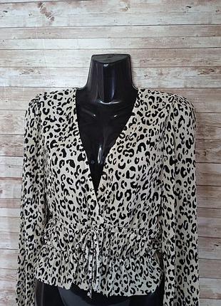 Zara леопардовая блуза размер m