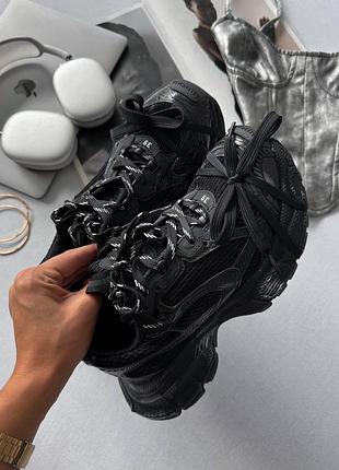 Женские кроссовки 3xl black черные трендовые кроссовки на платформе 4
