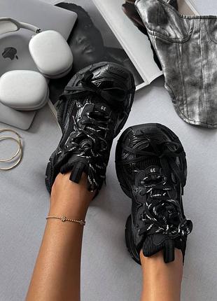 Женские кроссовки 3xl black черные трендовые кроссовки на платформе 3