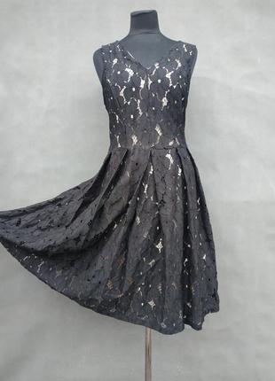 Новое платье миди гипюр на телесном подкладе размер uk 16-183 фото