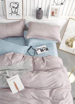 Комплект постільної білизни viluta євро ранфорс 25373 з простирадлом на резинці 160х200