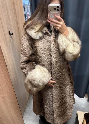 Шуба каракуль песець