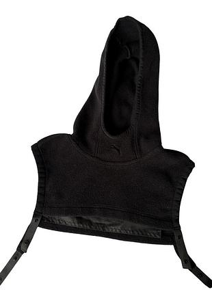Балаклава puma черная флисовая, теплая зимняя маска с капюшоном