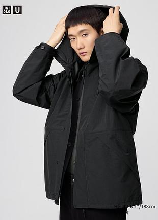 Парка uniqlo u чорна blocktech utility parka